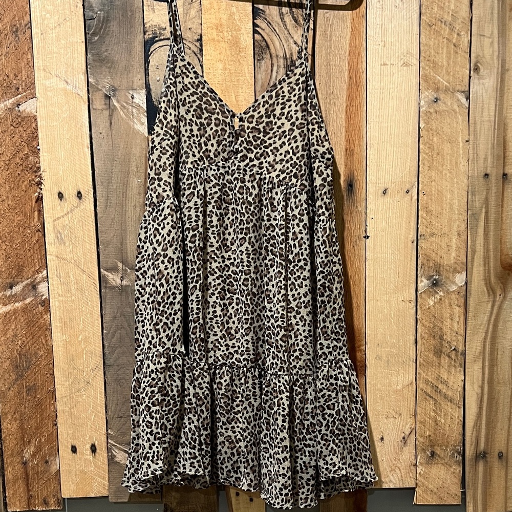 Love Riche Leopard Print Slip Dress in Tan and Black